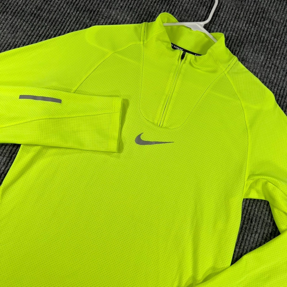 Nike Aeroreact Pullover Shirt Womens Small Neon Green Long Sleeve 1/4 Running